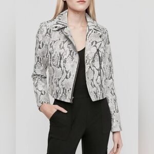 Express Snakeskin Print Faux Leather Moto Jacket